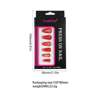 Tiebblove – Faux ongles à presser style henné, forme amande, 24 pièces/boîte, étanches, en acrylique de luxe, fournitures pour femmes