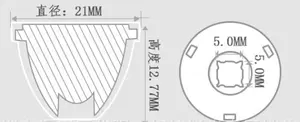 China Fabriek 5050 5Mm 10W 10/15/45/60 Graden Zaklamp Led Lens