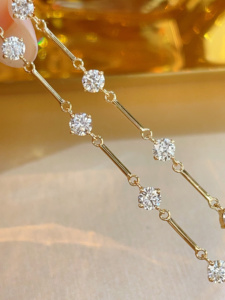 Xinfly 18K <b>Solid</b> <b>Gold</b> Natural Diamond Bracelet Link Chain Bracelet Handmade Bracelet Women Daily Wear - Product Image 6