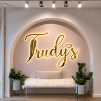 Enseigne lumineuse LED commerciale en acier inoxydable, logo en lettres métalliques 3D, enseigne LED, décoration murale pour spa, vitrine de magasin, image de marque