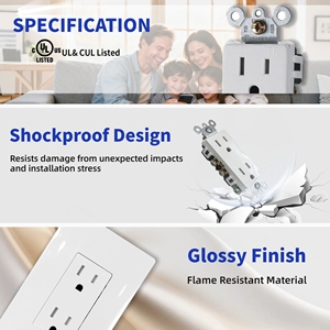 Fabrik preis American Standard Wand steckdose US-Steckdose Außen-Überspannung schutz aus Messing mit zwei Steckdosen direkt vom Hersteller - Product Image 4