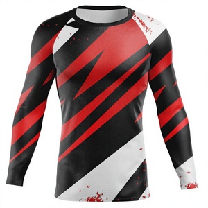 2025เสื้อรัดรูปแขนยาวสำหรับผู้ชาย BJJ Jiu Jitsu และการฝึกออกกำลังกาย - Product Image 1
