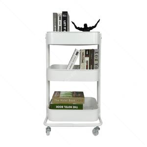 주방 욕실 침실을 위한 맞춤형 디자인 3 계층 액세서리 드 요리 저장 유틸리티 카트 접이식 스토리지 랙 - Product Image 4