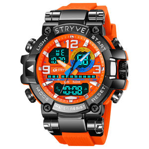 STRYVE แฟชั่นผู้ชายนาฬิกาสปอร์ตกันกระแทก 50M กันน้ำนาฬิกาข้อมือนาฬิกาปลุก LED นาฬิกาจับเวลานาฬิกาผู้ชาย 8025 - Product Image 2