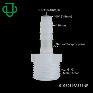 ข้อต่อท่อเกลียวนอก PP G1/2 นิ้ว แบบตรง พร้อมข้อต่อสายยางขนาด <span class=keywords><strong>5</strong></span>/16 นิ้ว (8 มม.) และข้อต่อเกลียวนอกแบบงอ 90 องศา - Product Image 2
