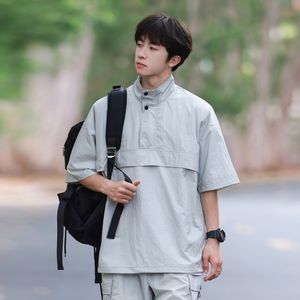 Logo personnalisé 2025 New rich and old money cleanfit double fermeture éclair manches courtes largeur courte en été respirant plage extérieure - Product Image 3