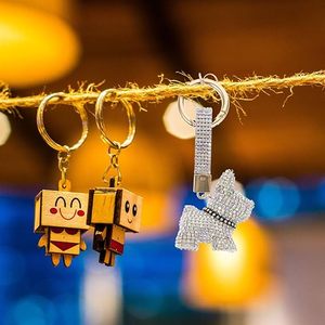 Portachiavi all'ingrosso con strass di cristallo a forma di bulldog francese, ciondolo bling per borsa, ciondoli per zaino a forma di cucciolo di bulldog, portachiavi a forma di cane, <span class=keywords><strong>regalo</strong></span> creativo - Product Image 5