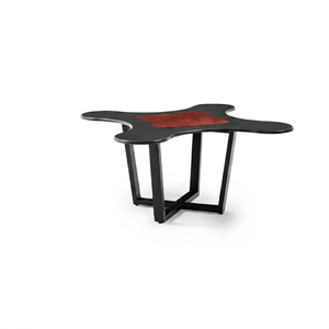 Irregular L-Shape Game <b>Table</b> MDF Tabletop Metal Legs DIY Assembly <b>Card</b> <b>Table</b> for Game Room Living Room - Product Image 1
