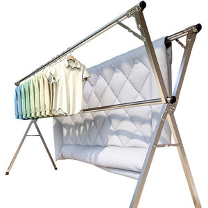 Trépied mobile à deux couches en métal rétractable et robuste à bas prix Support pour sèche-linge à double pôle Support pour sèche-linge - Product Image 5