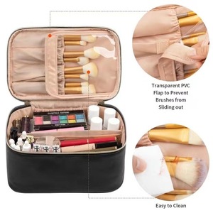 Hot Selling Large Capacity Women's PU Zipper Portable Cosmetic Bag for Travel - Product Image 2
