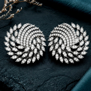 Pendientes de Diamantes Cultivados en Laboratorio con Corte Marquesa Personalizados, Pendientes de Oro Blanco para Novia, Fabricante de Joyería Fina OEM ODM - Product Image 1