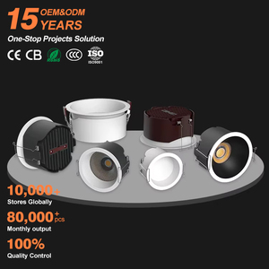 Đèn âm trần tròn EZELED 2024 kiểu mới bằng nhôm, công suất 10watt, 12watt, 15watt, 20watt, 30watt, 40watt, có thể điều chỉnh độ sáng - Product Image 1
