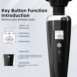 <span class=keywords><strong>Baguette</strong></span> AV puissante XXL 8 vitesses et 8 vibrations <span class=keywords><strong>baguette</strong></span> de massage avec écran LED point G et masseur de clitoris vibrateur pour couples - Product Image 5