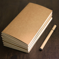Carnet de voyage standard 21*11cm, noyau intérieur cousu à la selle, papier kraft, recharge de journal, pages intérieures de journal de voyage en papier kraft