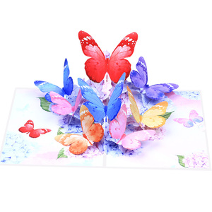 Fleurs Papillons 3D Pop up Mères Anniversaire Carte Postale Invitations De Mariage Cartes Saint Valentin Anniversaire Cadeaux Carte De Voeux - Product Image 4