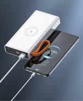 Banco de Energía Inalámbrico de Gran Capacidad 30000mAh, Cargador Portátil con Pantalla LED de 10W y 4 Cables para Uso en Exteriores