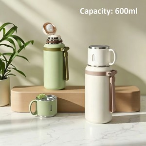 600ml Stainless Steel Vacuum Insulated Water Bottle Tumbler for <b>Hot</b>/<b>Cold</b> Drinks Business Gift - Product Image 2