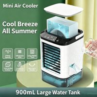 Mini Ventilador USB Evaporativo con 3 Velocidades Ajustables, 5 Aspas de Plástico, Control Manual Mecánico, Enfriador de Aire de Escritorio