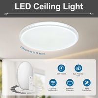 Nouvelle conception de luminaire de plafond rond à LED avec cadre en cristal fin en acrylique, éclairage de surface pour la chambre à coucher, la maison, gradation tricolore