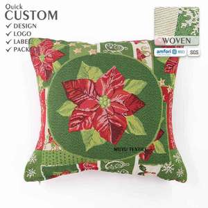 Housse de <span class=keywords><strong>coussin</strong></span> tissée personnalisée à faible MOQ, nouveau design de Noël, pour canapé, décoration intérieure - Product Image 1