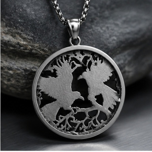 Yunnique – collier avec pendentif oiseau en acier inoxydable, unisexe, design animal géométrique, style rétro Punk, bijoux à la mode - Product Image 5