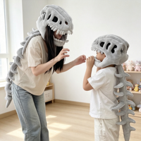 Cadeau monstre d'Halloween, taille réelle, super doux, en coton PP, dinosaure en peluche, squelette, poupées rembourrées, masque, accessoires pour la tête