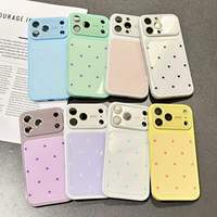 Coque de téléphone mignonne à pois pour iPhone 18 17 Pro Max, coque en verre trempé 3D minimaliste à couverture intégrale pour iPhone 16 Pro Max/15/14