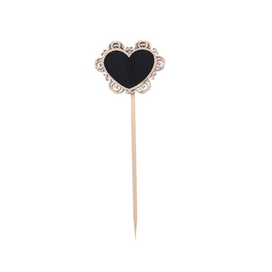 Wooden Heart-Shaped Chalkboard With Floral Border 3 Pcs Mini Blackboard For <b>Home</b> <b>Decor</b> Valentine'S Day <b>Rustic</b> Style - Product Image 5