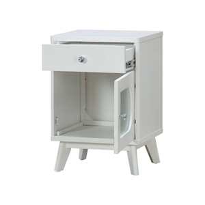 Collection EVEREST, design moderne, table de chevet en bois massif durable, blanc, 1 tiroir, appartement, hôtel, chambre à coucher, meubles, vente chaude - Product Image 2