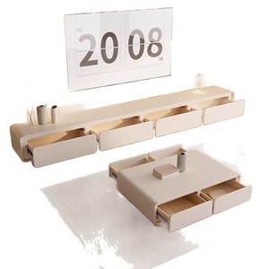 Conjunto de Mueble para TV y Mesa de Centro Modernos y Minimalistas con Almacenamiento para Sala de Estar, Acabado Blanco, Material de Madera - Product Image 2