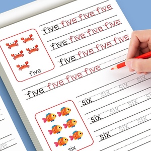 Cahier <span class=keywords><strong>de</strong></span> 26 feuilles d'exercices d'écriture <span class=keywords><strong>de</strong></span> l'alphabet <span class=keywords><strong>anglais</strong></span>, incluant des <span class=keywords><strong>mots</strong></span> <span class=keywords><strong>en</strong></span> italique, des majuscules, des minuscules et des exercices <span class=keywords><strong>de</strong></span> traçage d'écriture manuscrite - Product Image 4