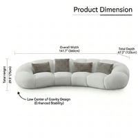 Canapé d'angle modulaire en tissu souple de luxe moderne en forme de I pour salon