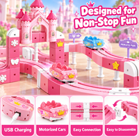 EPT Wholesale 119PCS Magnetic Building Blocks Electric Train Race Track Set Princess Castle Toy for Girls