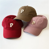 Gorra de béisbol unisex retro estilo blogger con logo P verde, de popelina y sarga, con visera suave, lavada, informal, deportiva, para el sol, para primavera, verano y uso diario.