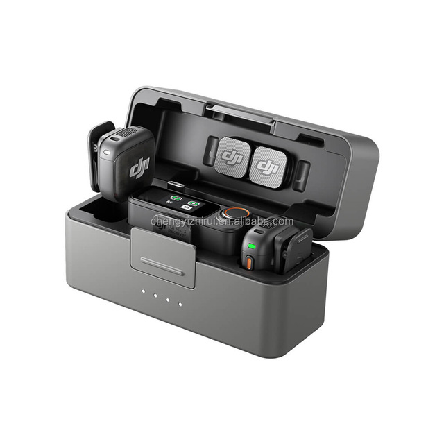 New D-JI Mic 3 Wireless Microphone Type C 8-Hour Operating Time Noise Cancelling Lightweight 2 TX + 1 RX + Charging Case