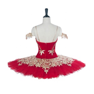 Costume de ballet professionnel pour filles, tutu rouge, dentelle noire, décorations, pancake, performance adulte, Don Quichotte, compétition - Product Image 3