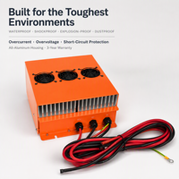 Chargeur embarqué LNLEE 24V 110A 4800W IP65 étanche pour batteries lithium CNC avec protection contre les surcharges pour chariots élévateurs, AGV et applications marines