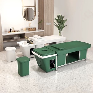 เก้าอี้สระผมสำหรับร้านนวดแผนไทย หนังสังเคราะห์ทันสมัย หรูหรา พร้อมระบบหมุนเวียนน้ำและเครื่องอบไอน้ำ - Product Image 3