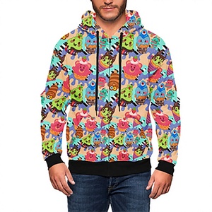 Sweat-shirt à capuche zippé pour homme, imprimé dessin animé, coupe classique, décontracté, pour l'automne, 100 % polyester, tricoté, respirant - Product Image 1