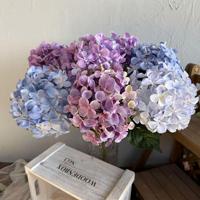Hortensia Artificial de Tallo Único de 60 cm, Color Blanco y Azul, de Seda, para Arreglos Florales, Bodas, Eventos y Decoración del Hogar, Venta al Por Mayor