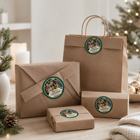 Adesivi Sigillanti Personalizzati per Natale - Etichette Premium in Carta Patinata Impermeabile per Confezioni Regalo Festive
