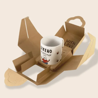 Boîte à emporter personnalisable en carton ondulé kraft pour tasses, emballage avec logo en relief, boîtes pour café à emporter