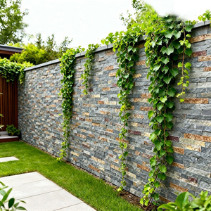 Pannelli in Pietra Naturale per Rivestimento Muri, Ardesia Effetto Ruggine per Giardino - Product Image 1