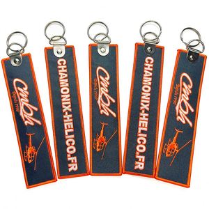 <b>Custom</b> Logo Personalized Fashion Woven Fabric Tag Key Chain 3X13cm Embroidery Patch <b>Keychain</b> - Product Image 4