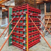 Plantillas Metálicas Modernas para Construcción Industrial con Estructura de Acero, Moldes para Hormigón, Columnas y Muros de Alta Resistencia Ajustables