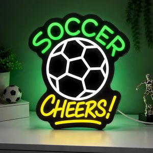 Soccer Cheers Letreros Neon LED indoor hanging ambient light shop <b>sign</b> wall decoration light entrance indicator light 5V 12V - Product Image 6