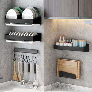 Creative <span class=keywords><strong>Diy</strong></span> Cuisine <span class=keywords><strong>Vaisselle</strong></span> De Stockage Organisateur Démontable Gratuit Poinçonnage Mur De Stockage Rack - Product Image 2