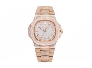 Montre en moissanite entièrement sertie de diamants de qualité supérieure - style classique - montre mécanique pour homme - pour usage professionnel - Product Image 3