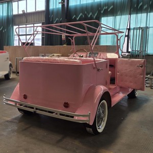 Elegant <b>Pink</b> Vintage Electric Tour Car Custom Roof <b>Frame</b> for Event Parade Display - Product Image 1