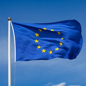 En Stock 3x5 Unión <span class=keywords><strong>Europea</strong></span> azul amarillo mundo diferentes tipos Bandera de País Euro Eu con logotipo personalizado impresión impermeable - Product Image 2